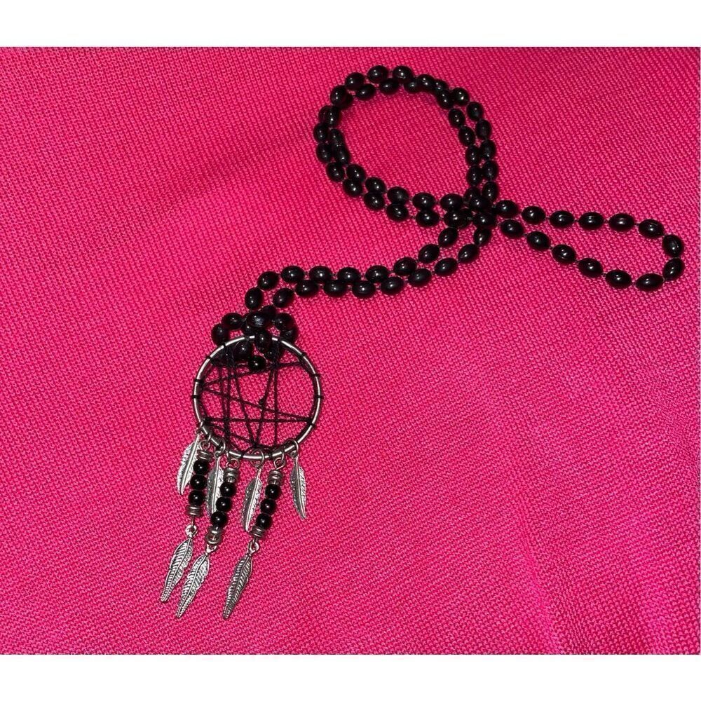 Bakelite Vintage Necklace with Dream Catcher Pendant